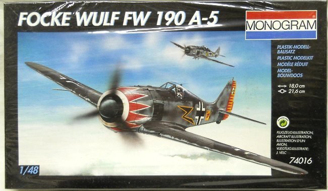 Monogram 1/48 Focke-Wulf FW-190 A-5 - 'Herman Graf', 74016 plastic model kit